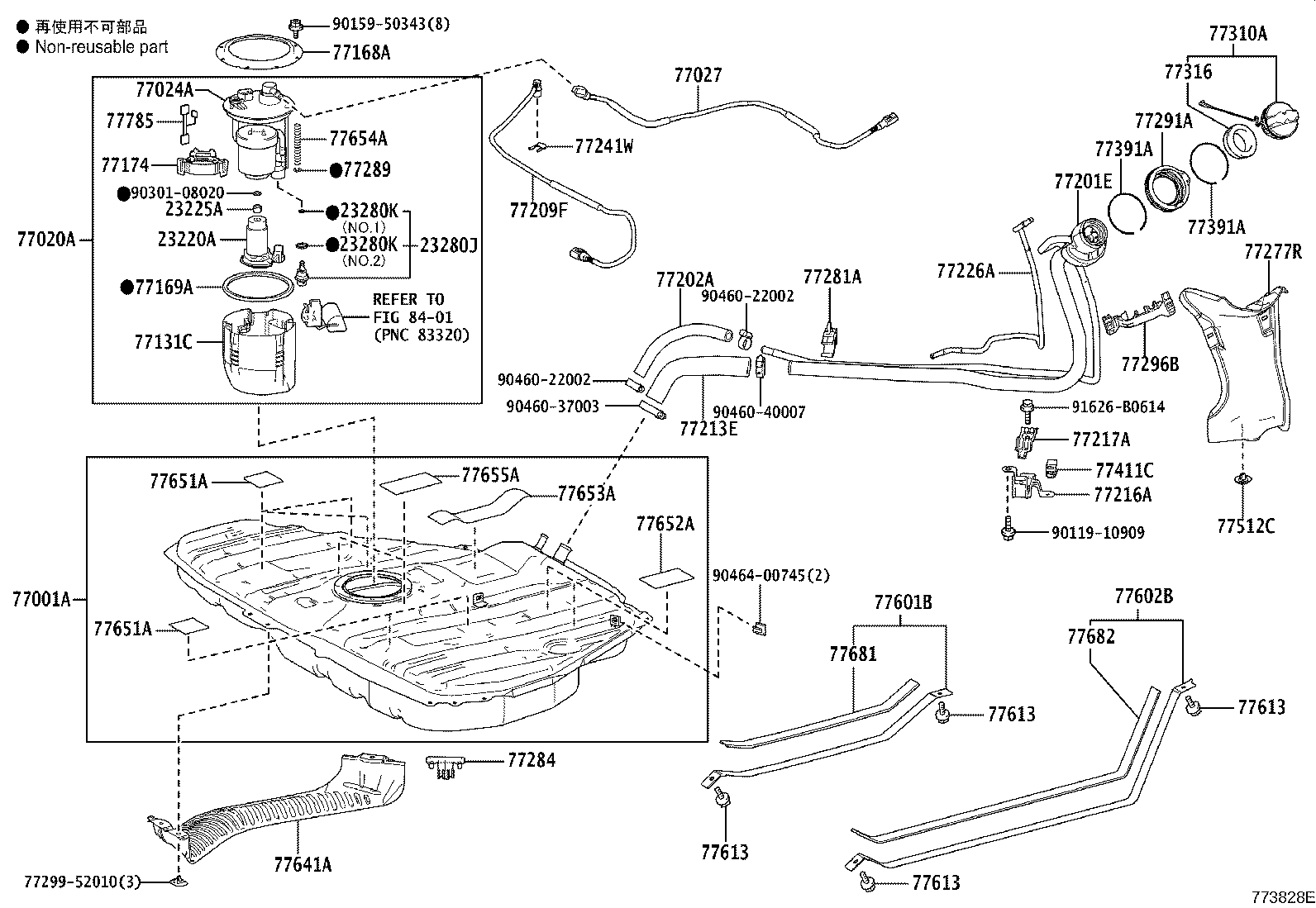 Exploded illustration 773828E