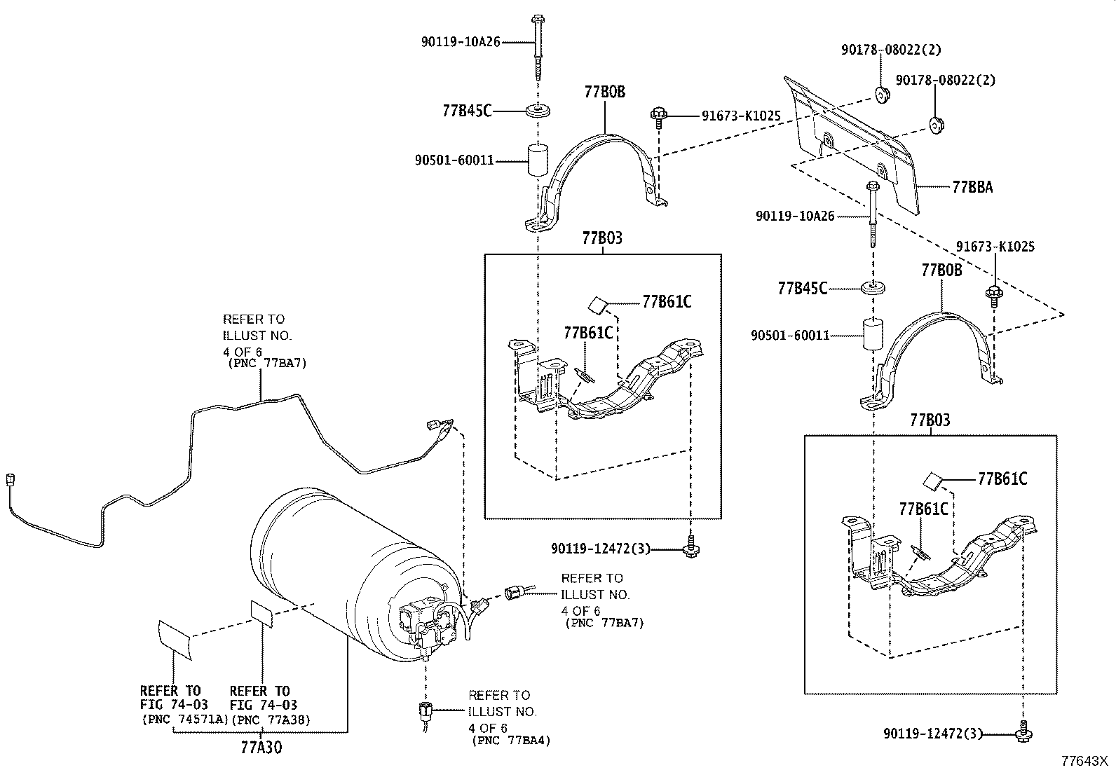 Exploded illustration 77643X