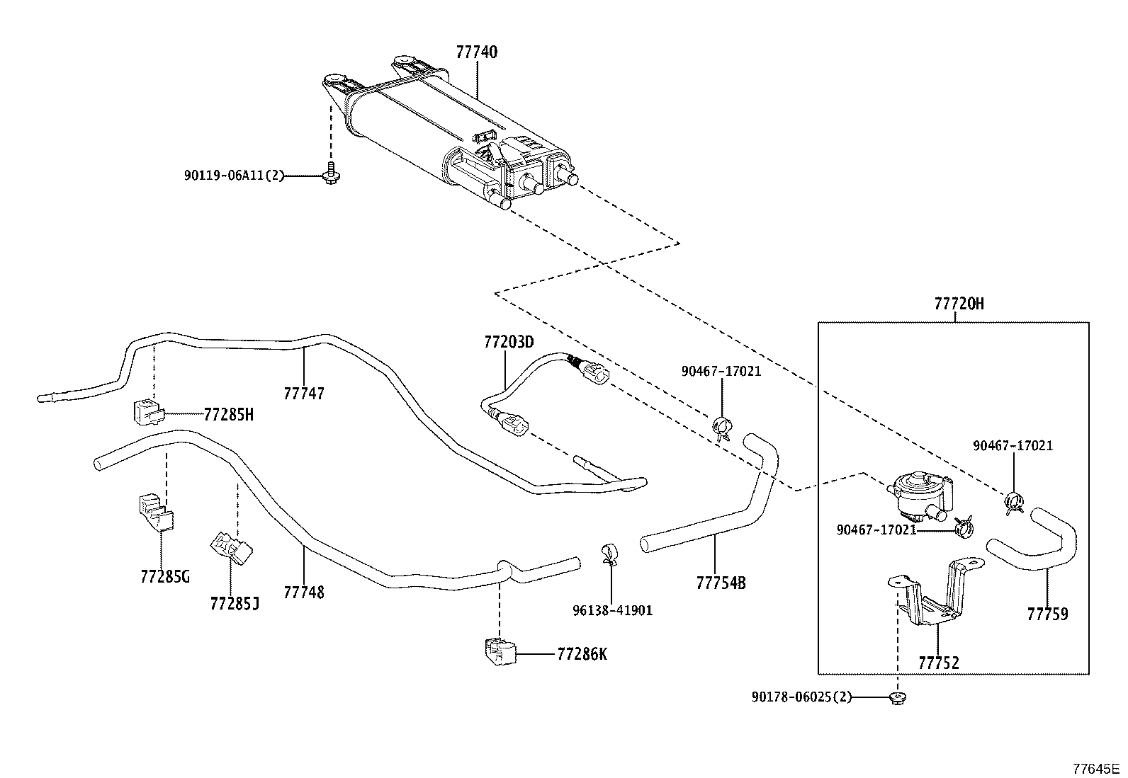 Exploded illustration 77645EA