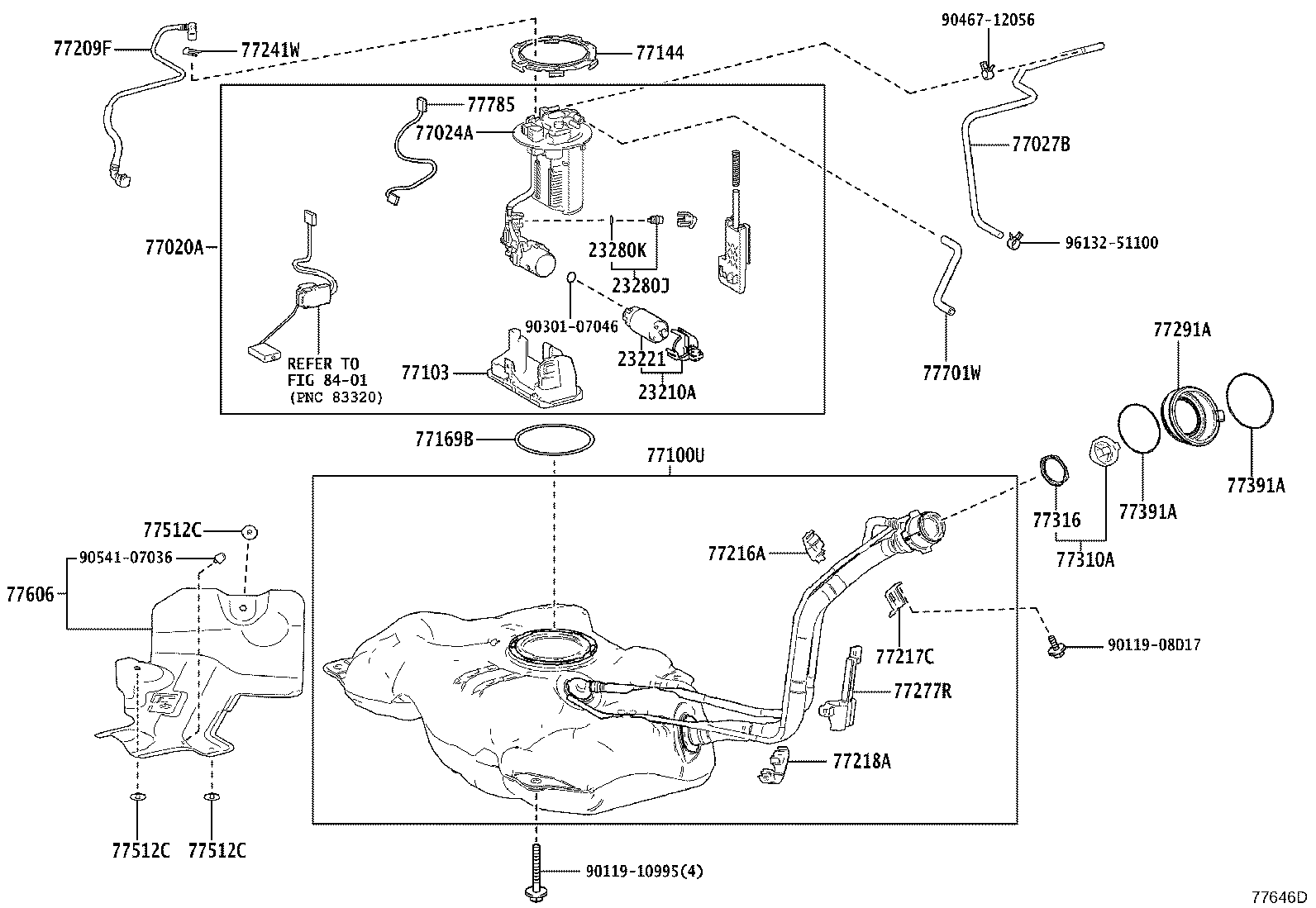 Exploded illustration 77646D