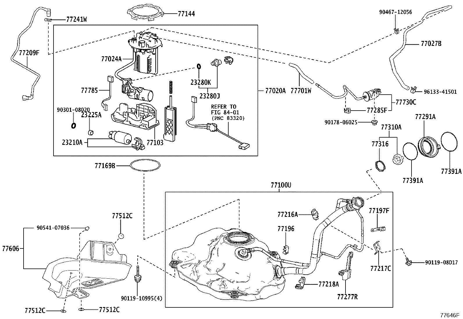 Exploded illustration 77646F