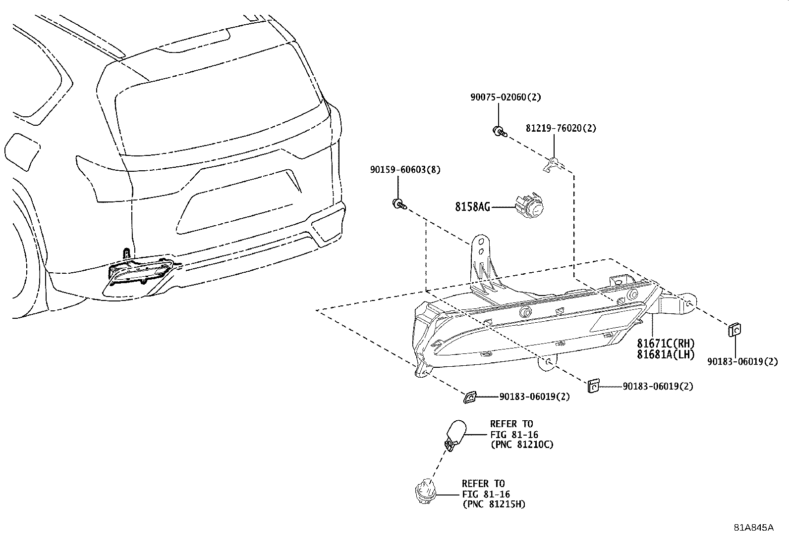 Exploded illustration 81A845A