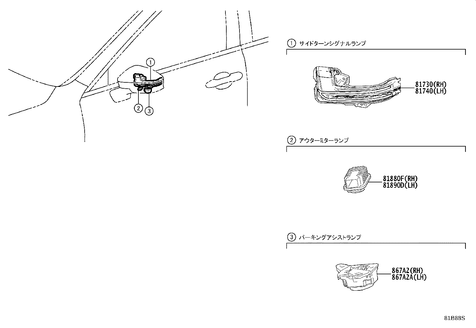 Exploded illustration 81B88S