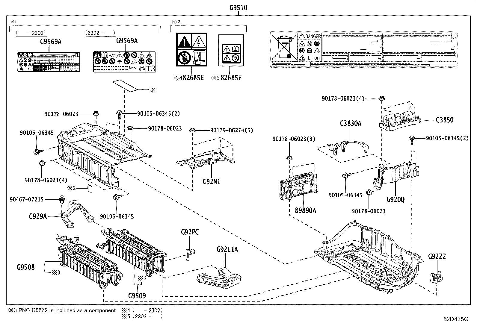 Exploded illustration 82D435G