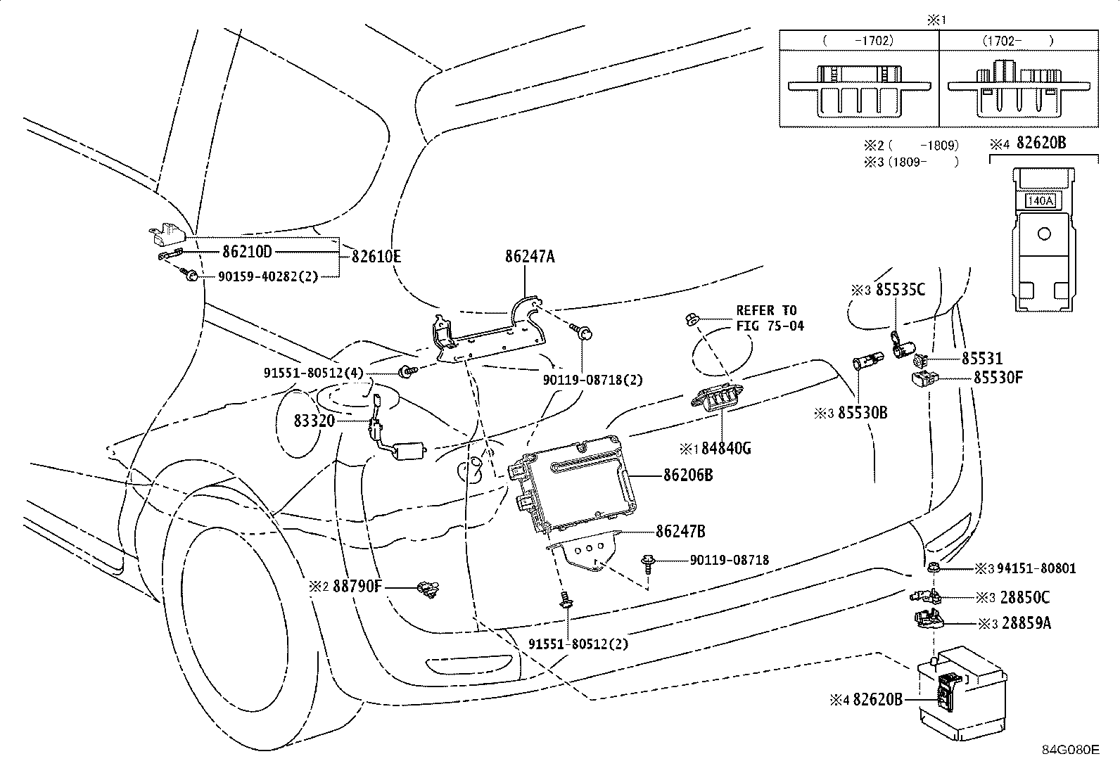 Exploded illustration 84G080E