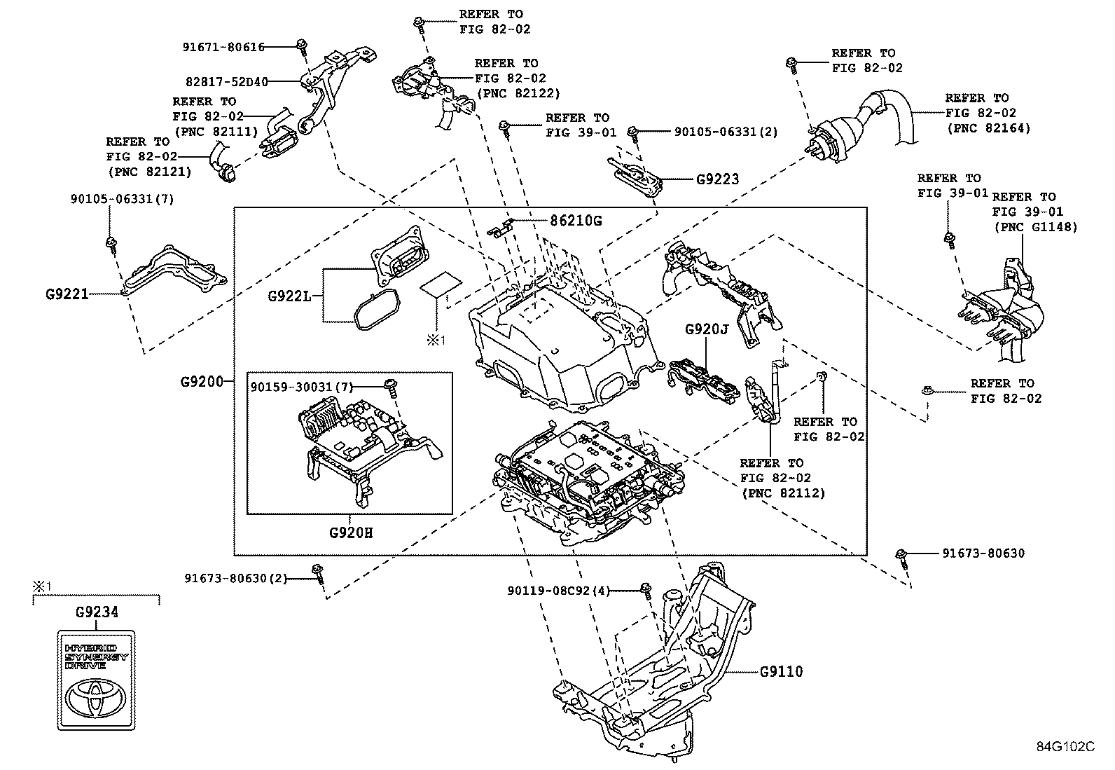 Exploded illustration 84G102C