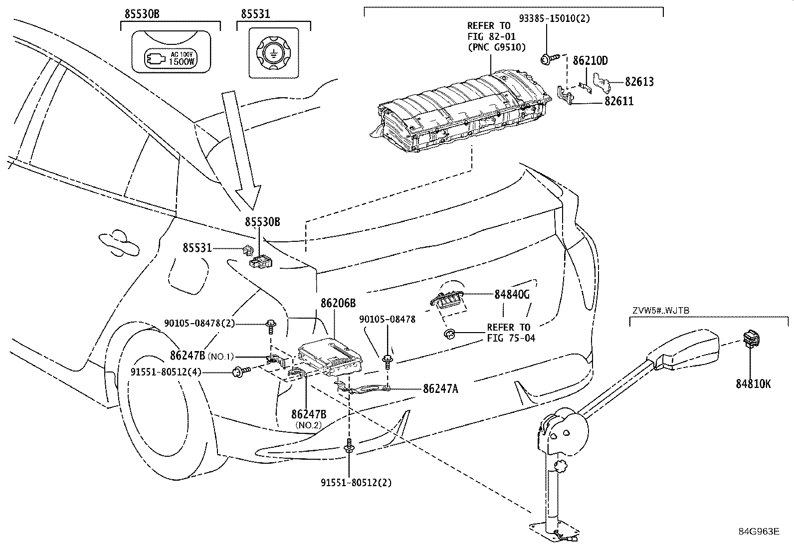 Exploded illustration 84G963E