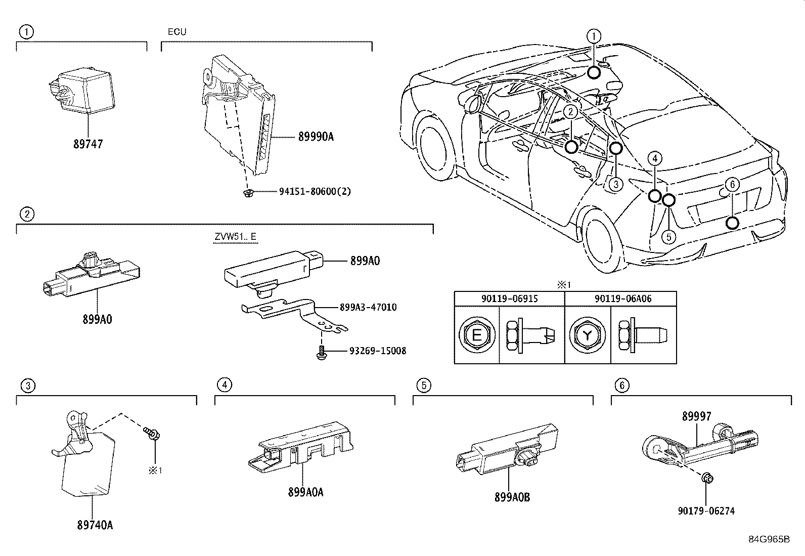Exploded illustration 84G965B