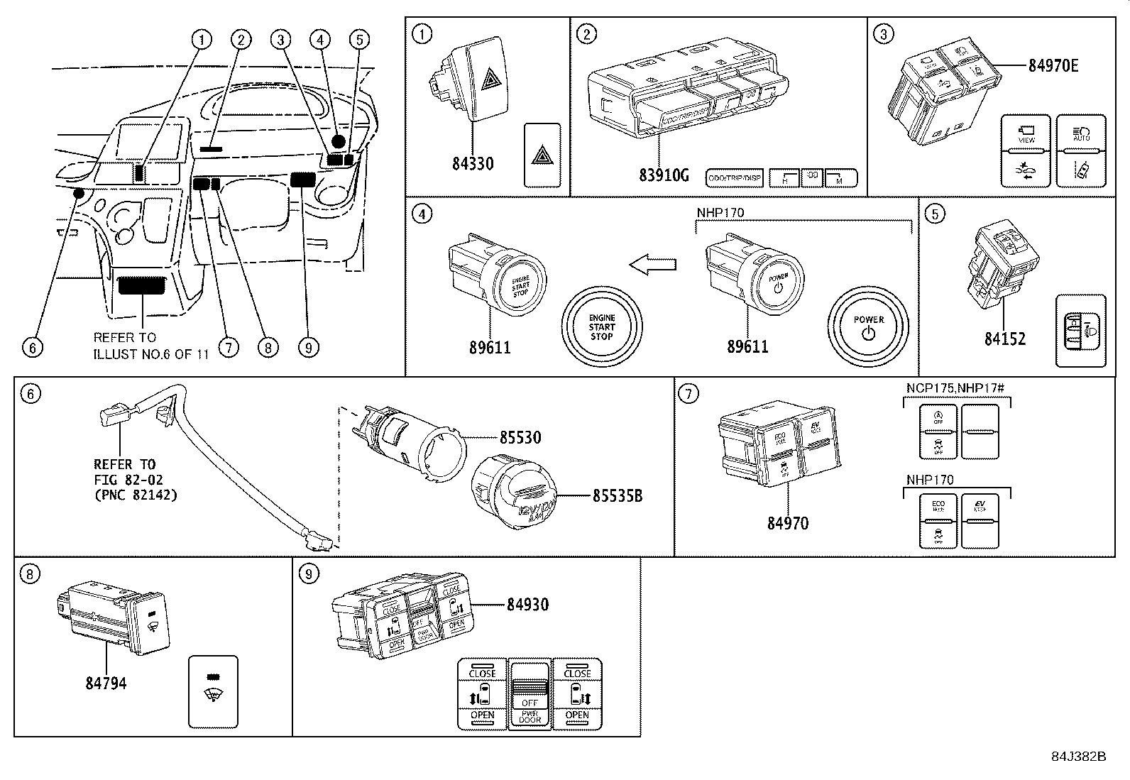 Exploded illustration 84J382B