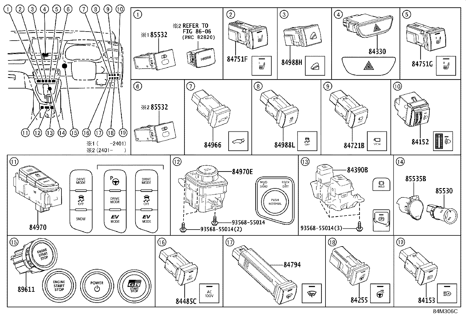 Exploded illustration 84M306C