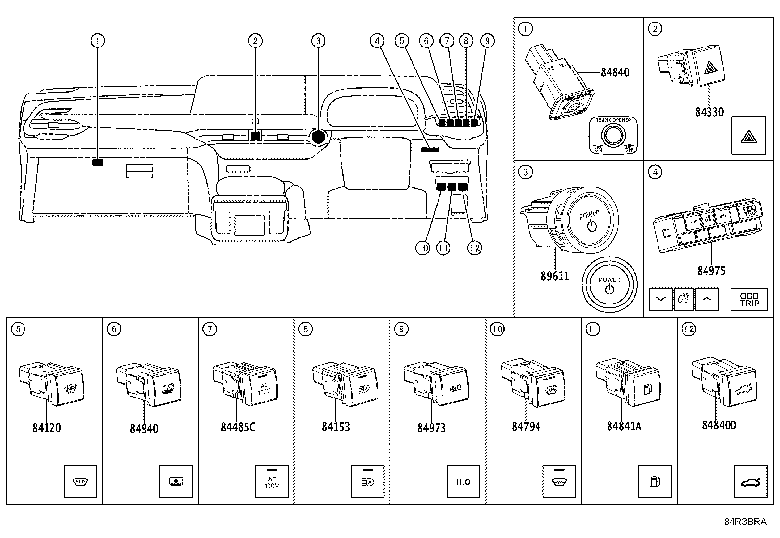 Exploded illustration 84R3BRA