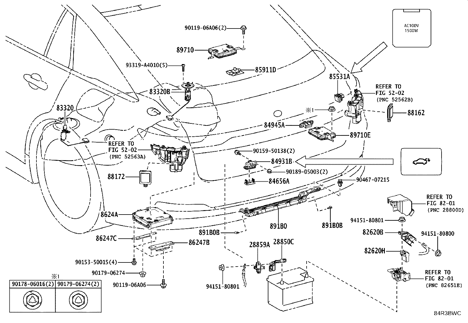 Exploded illustration 84R3BWC