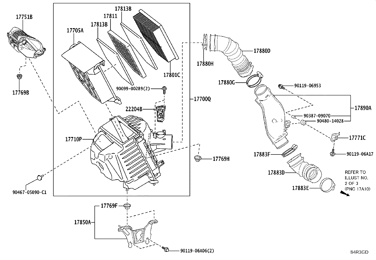 Exploded illustration 84R3GD