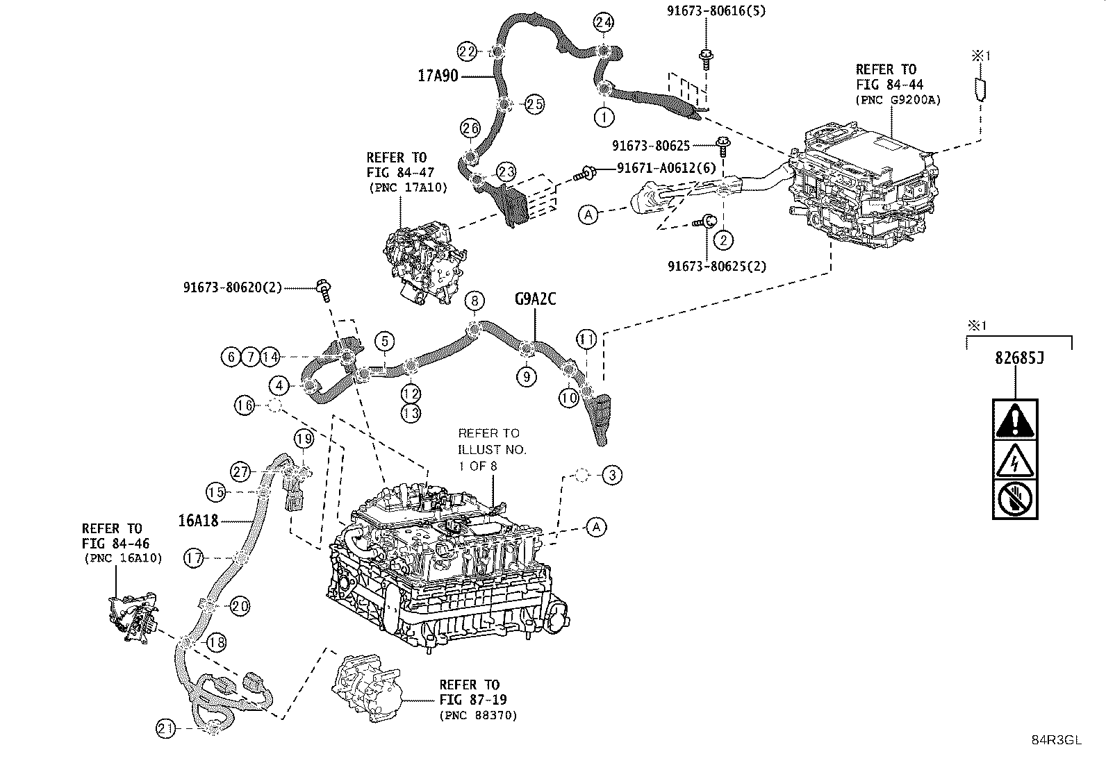 Exploded illustration 84R3GL