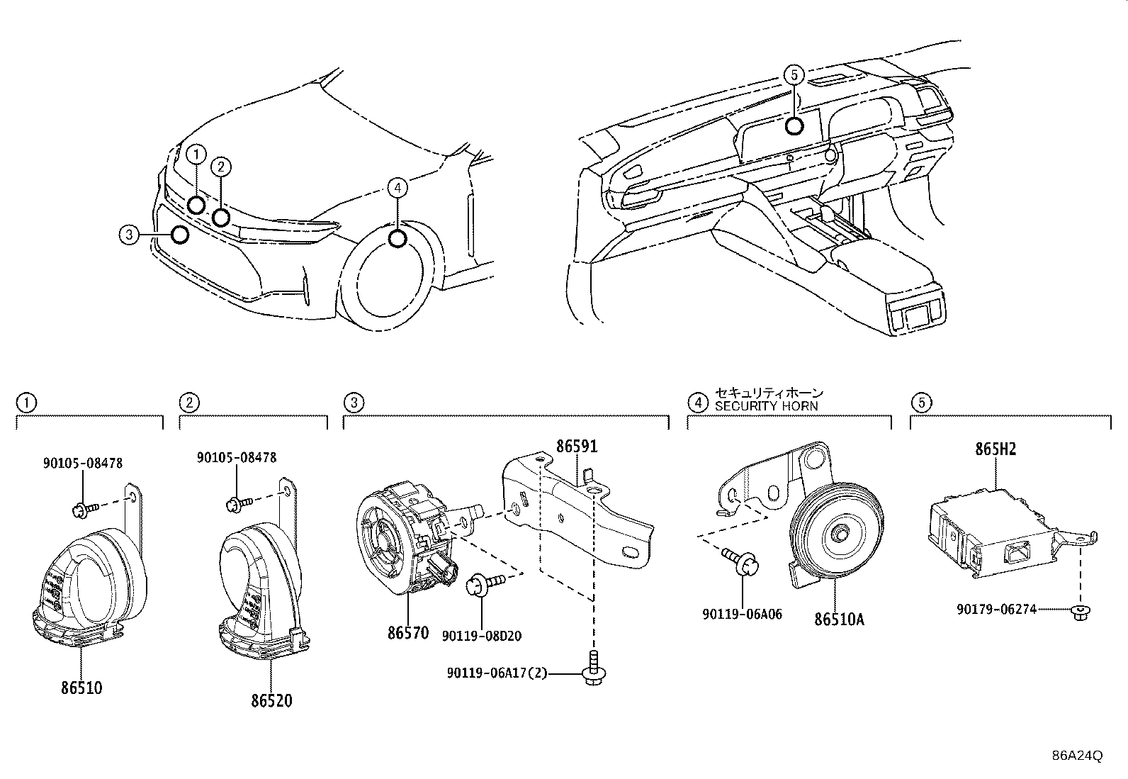 Exploded illustration 86A24Q