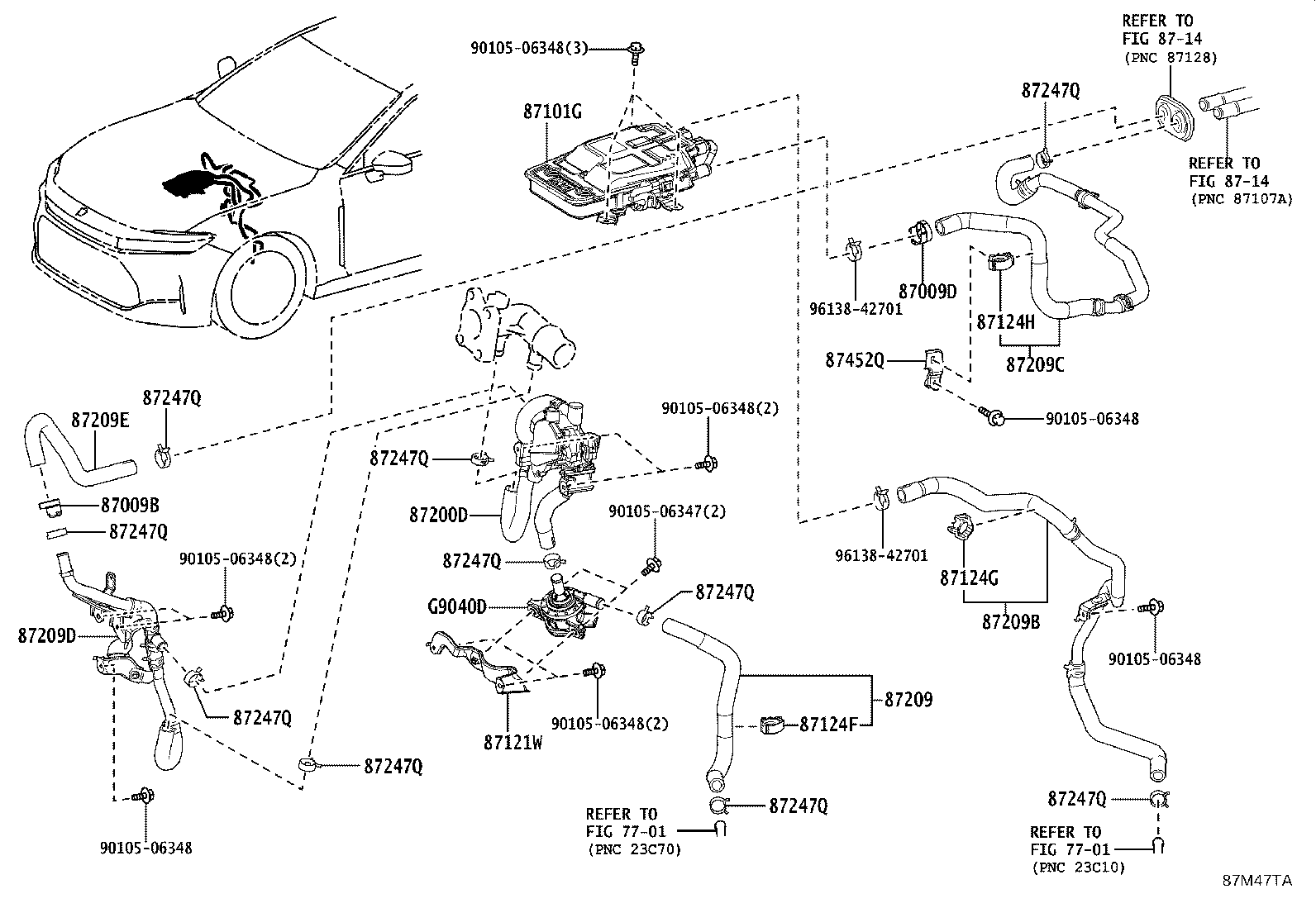 Exploded illustration 87M47TA