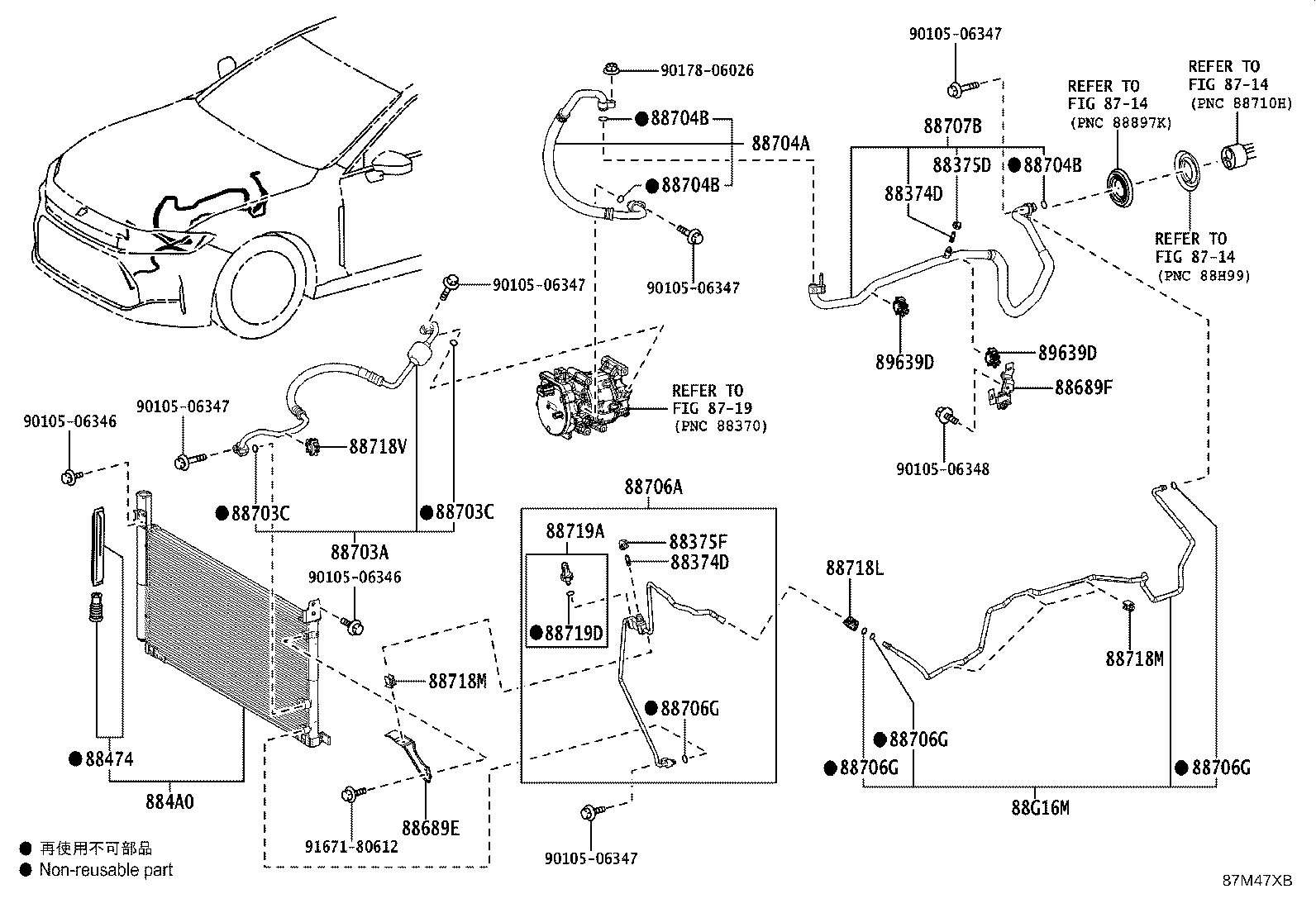 Exploded illustration 87M47XB