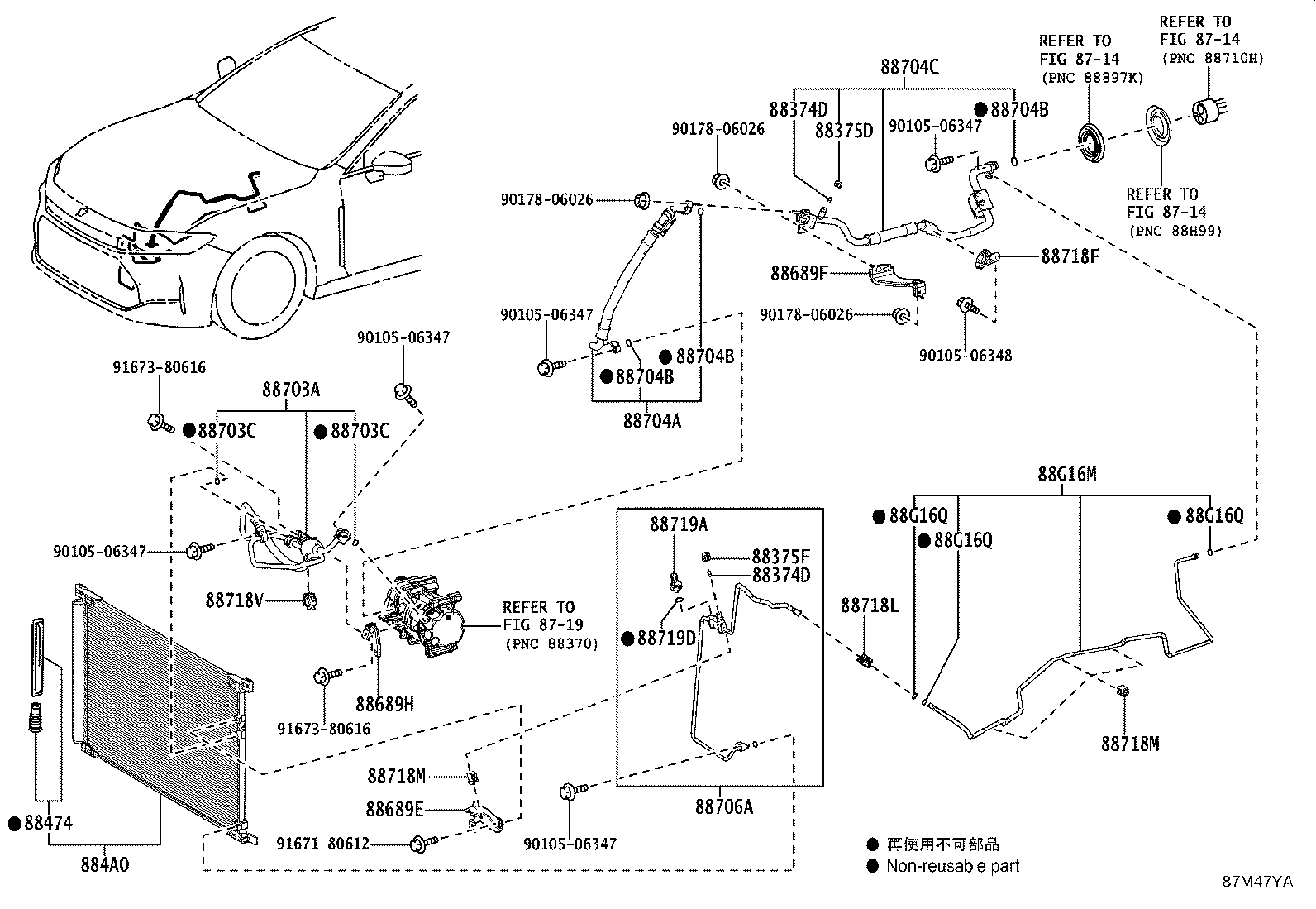 Exploded illustration 87M47YA