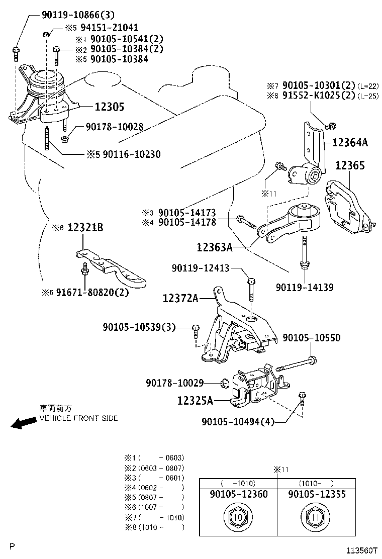 Exploded illustration 113560T