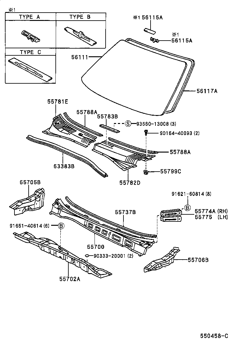 Exploded illustration 550458C