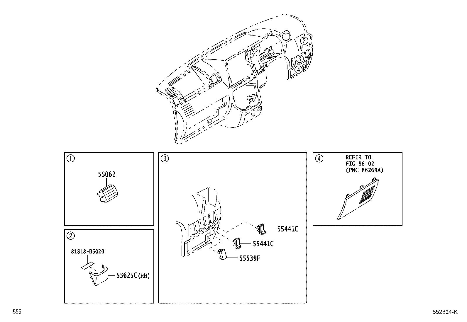 Exploded illustration 552814K