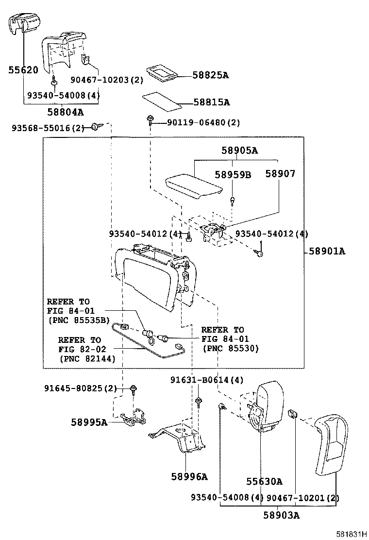 Exploded illustration 581831H