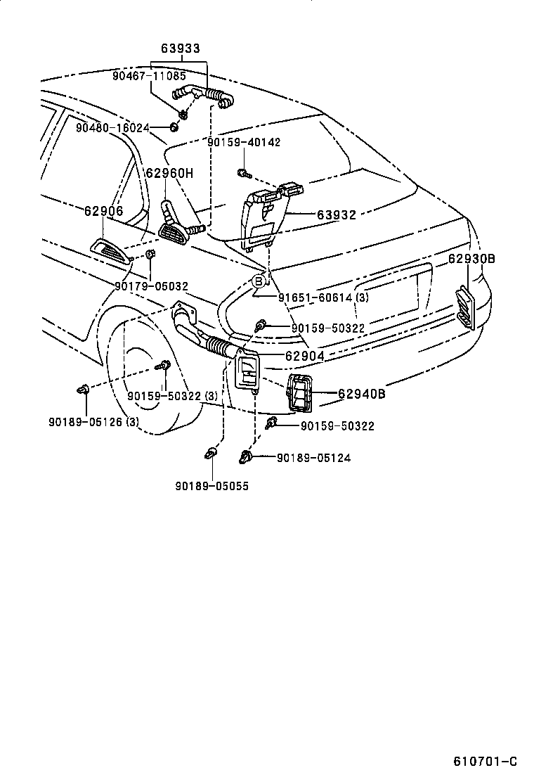 Exploded illustration 610701C