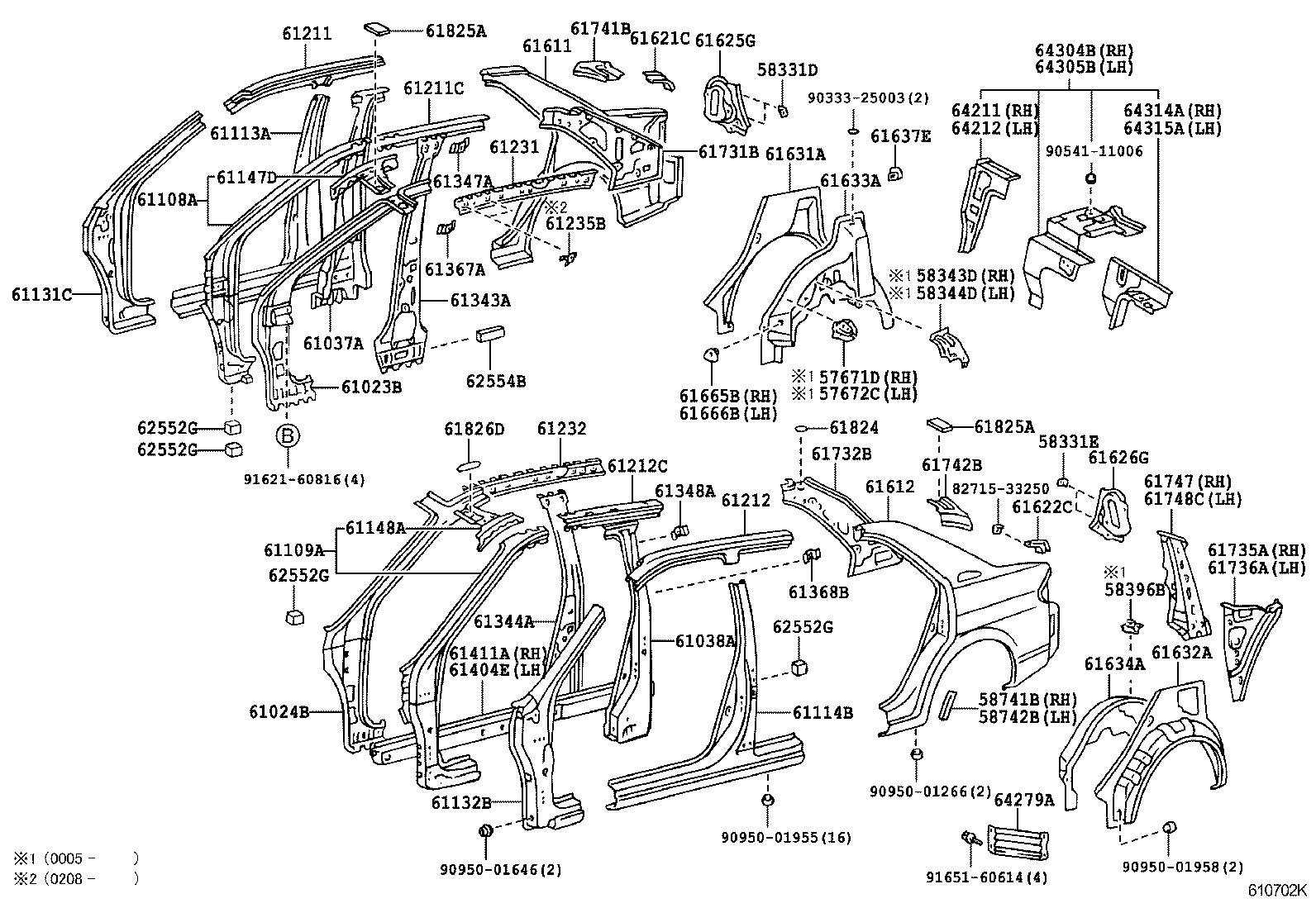 Exploded illustration 610702K