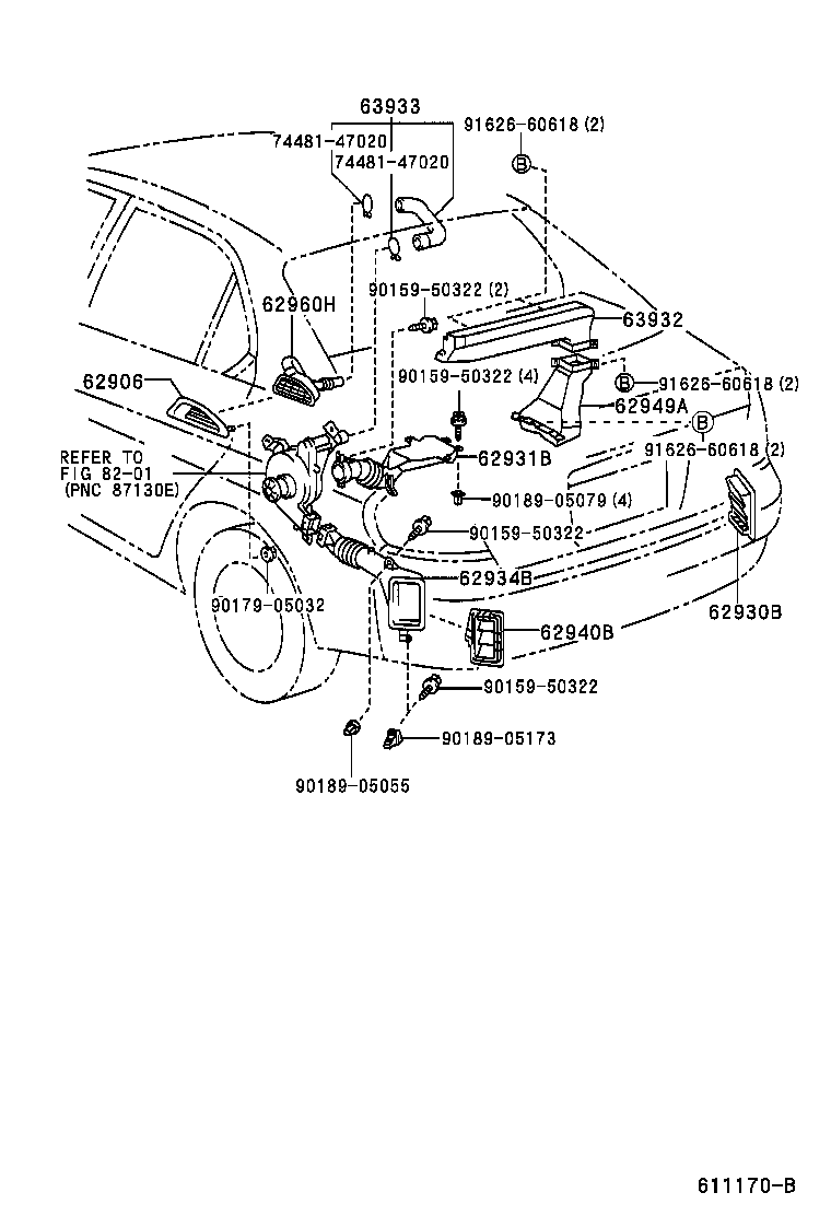 Exploded illustration 611170B
