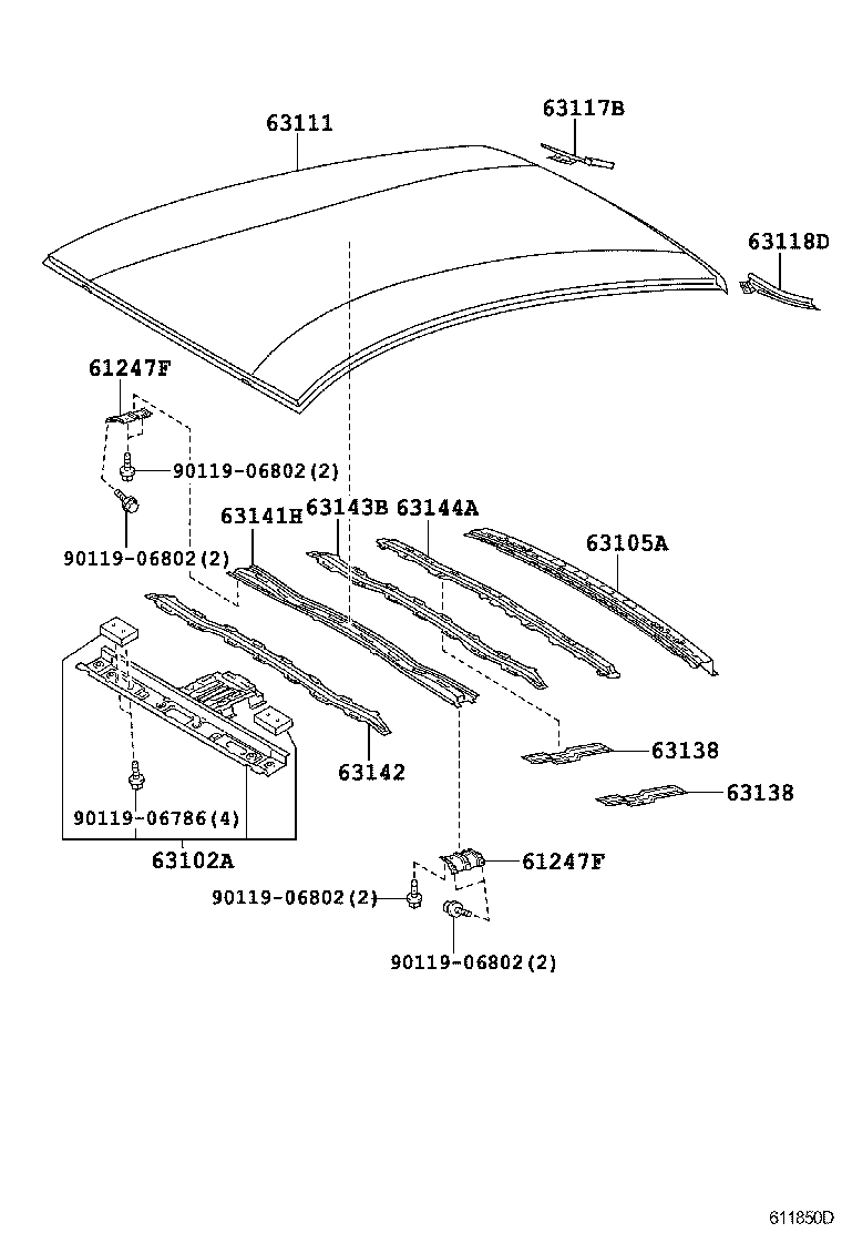 Exploded illustration 611850D