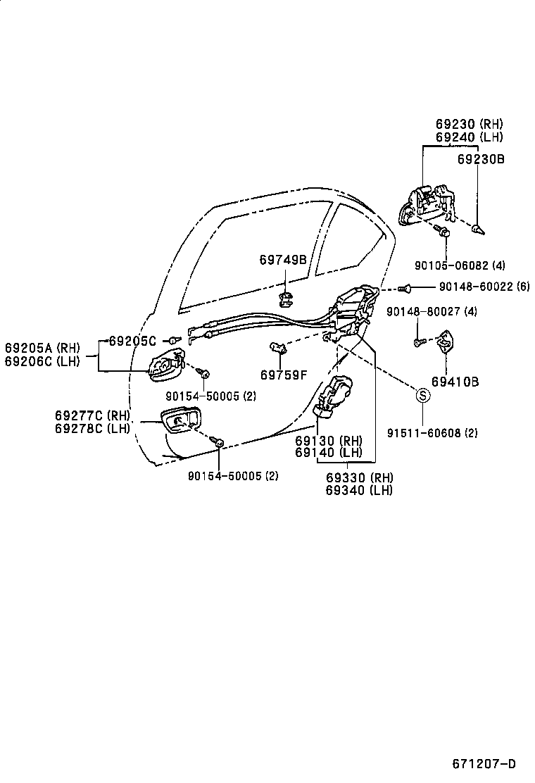 Exploded illustration 671207D