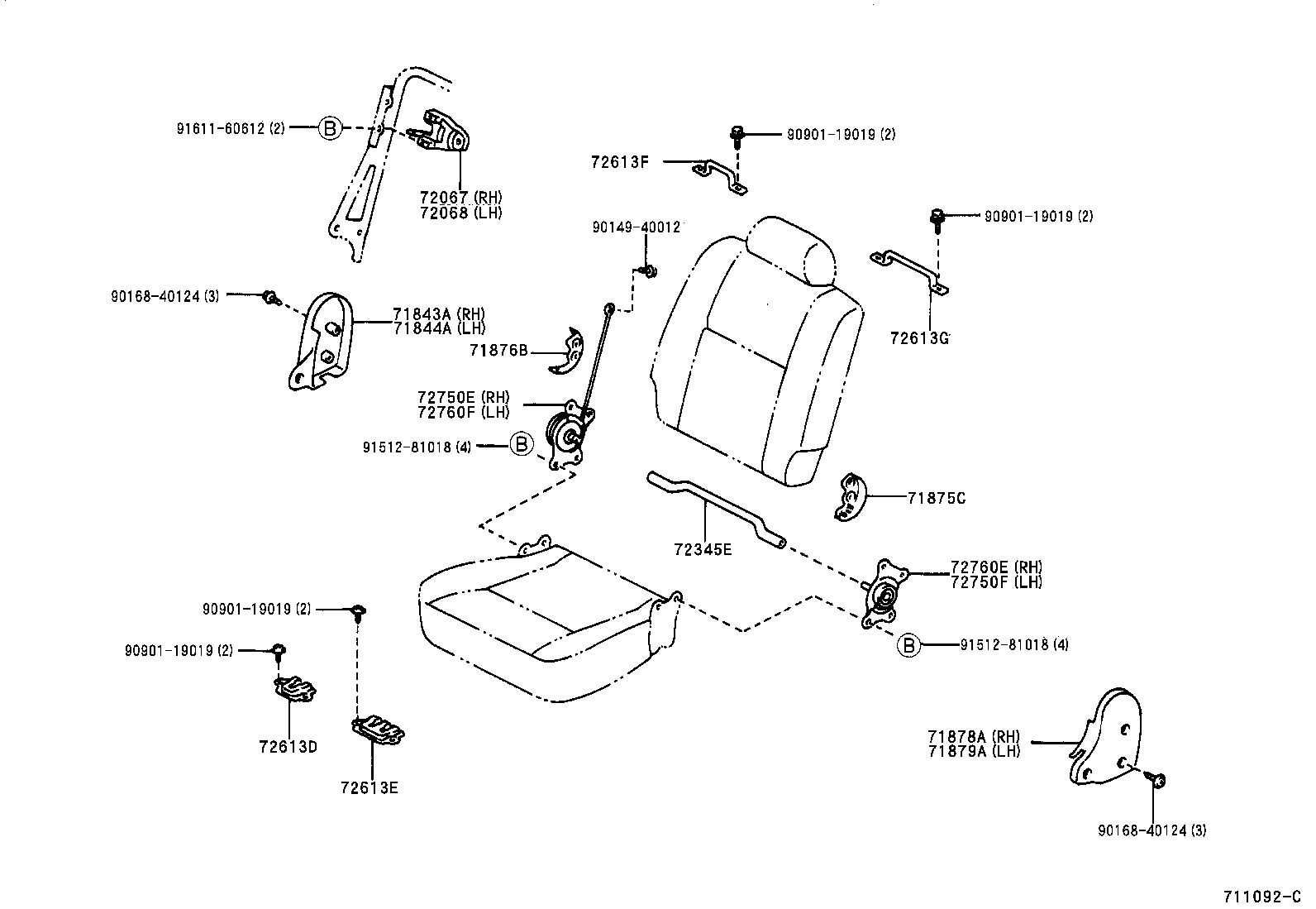 Exploded illustration 711092C