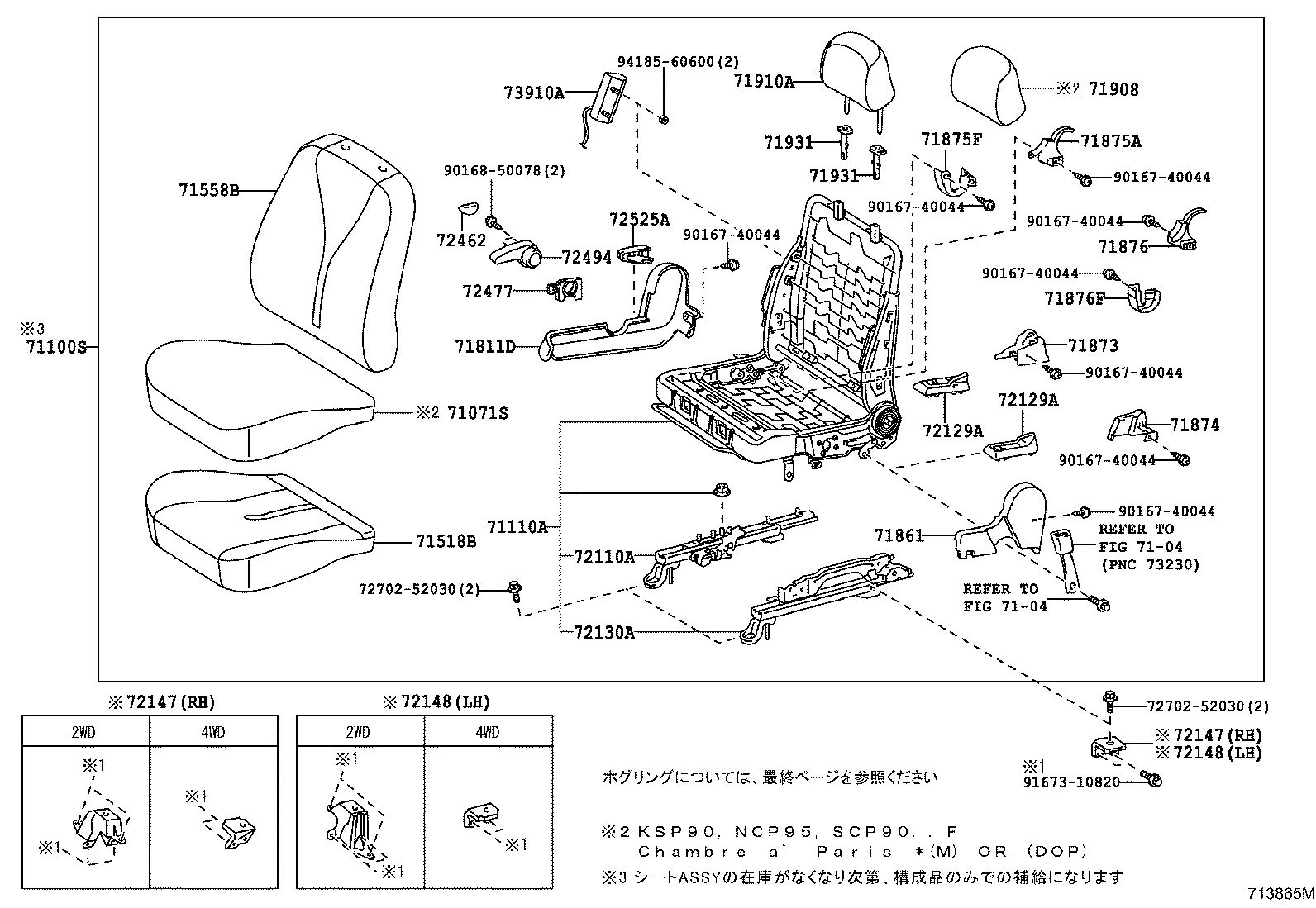Exploded illustration 713865M