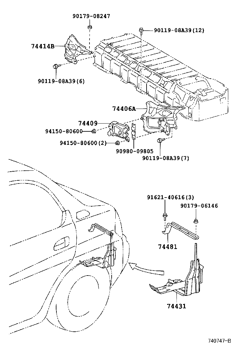 Exploded illustration 740747B