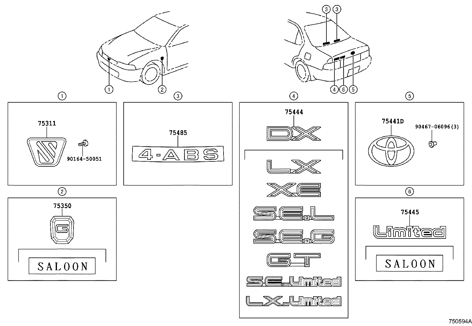 Exploded illustration 750594A