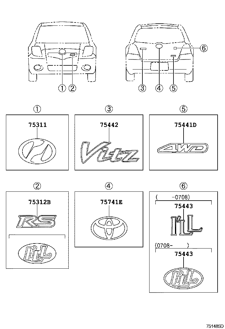 Exploded illustration 751485D