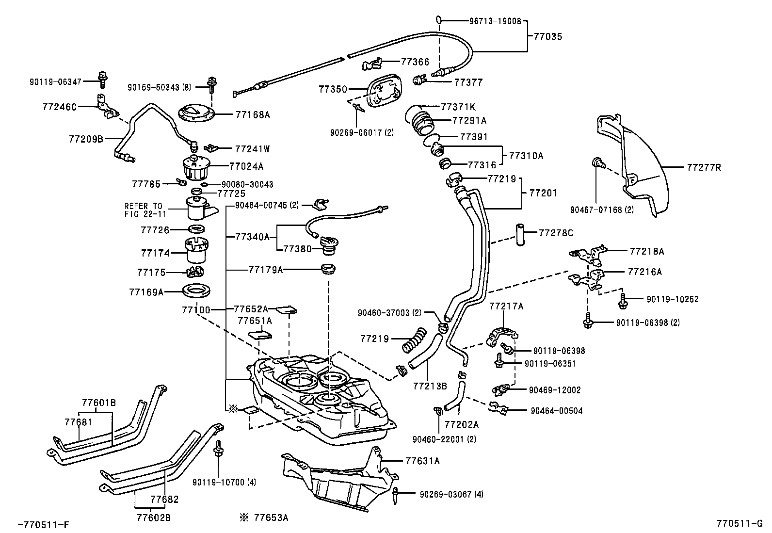 Exploded illustration 770511G