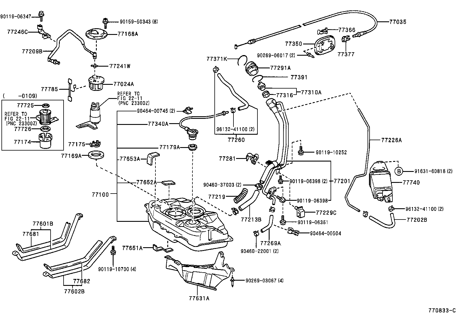 Exploded illustration 770833C