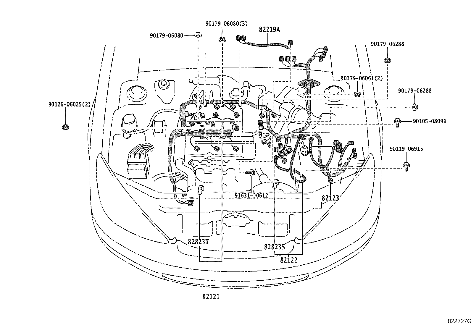 Exploded illustration 822727H