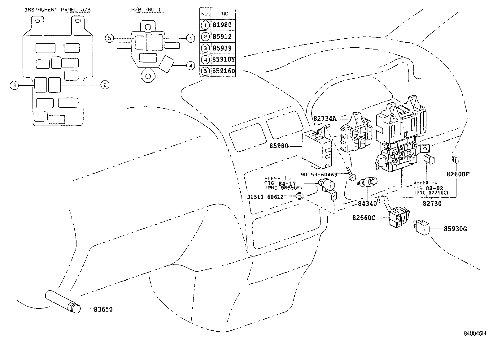 Exploded illustration 840045H