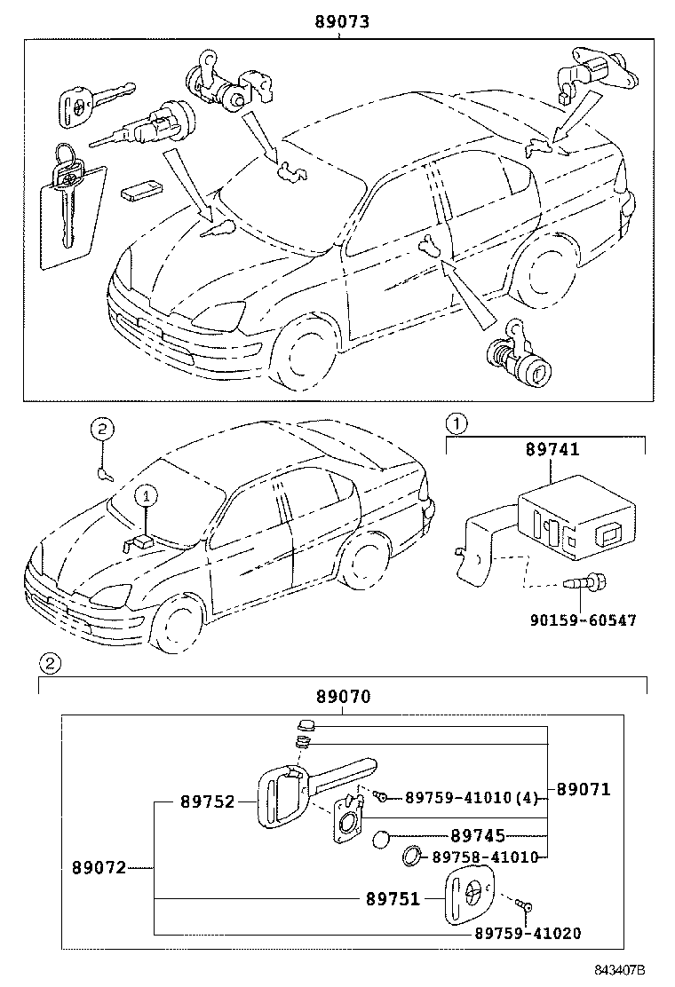 Exploded illustration 843407B