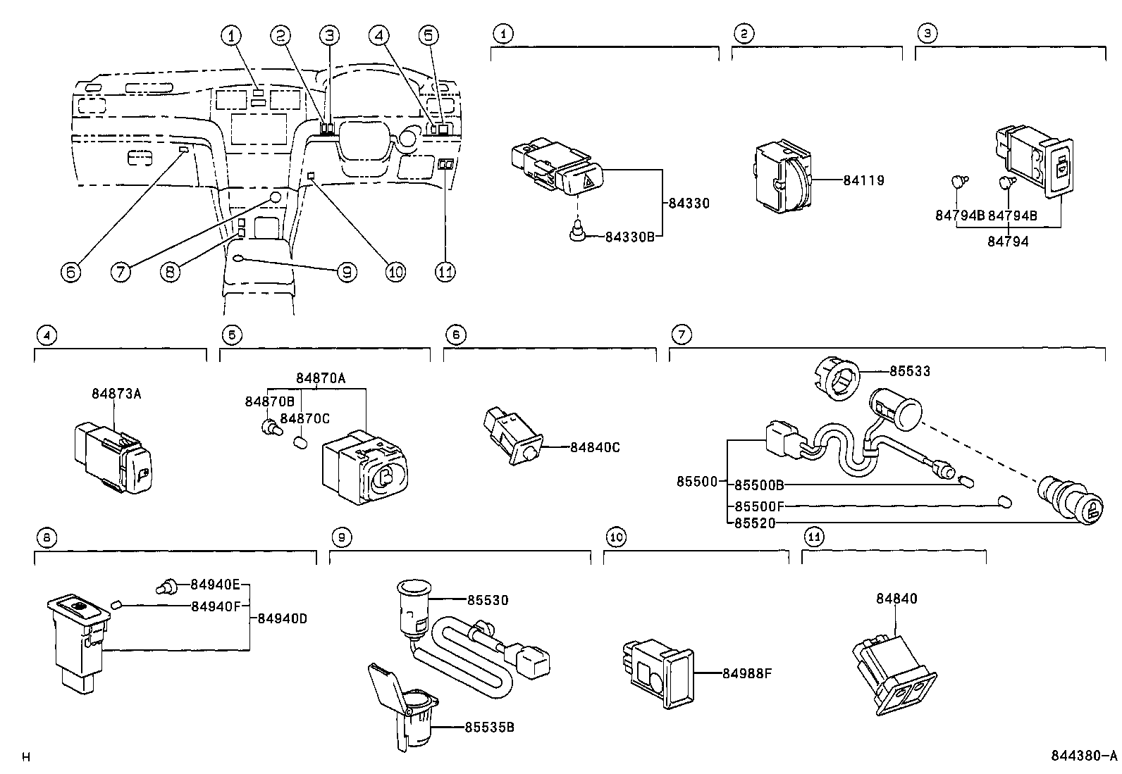 Exploded illustration 844380A