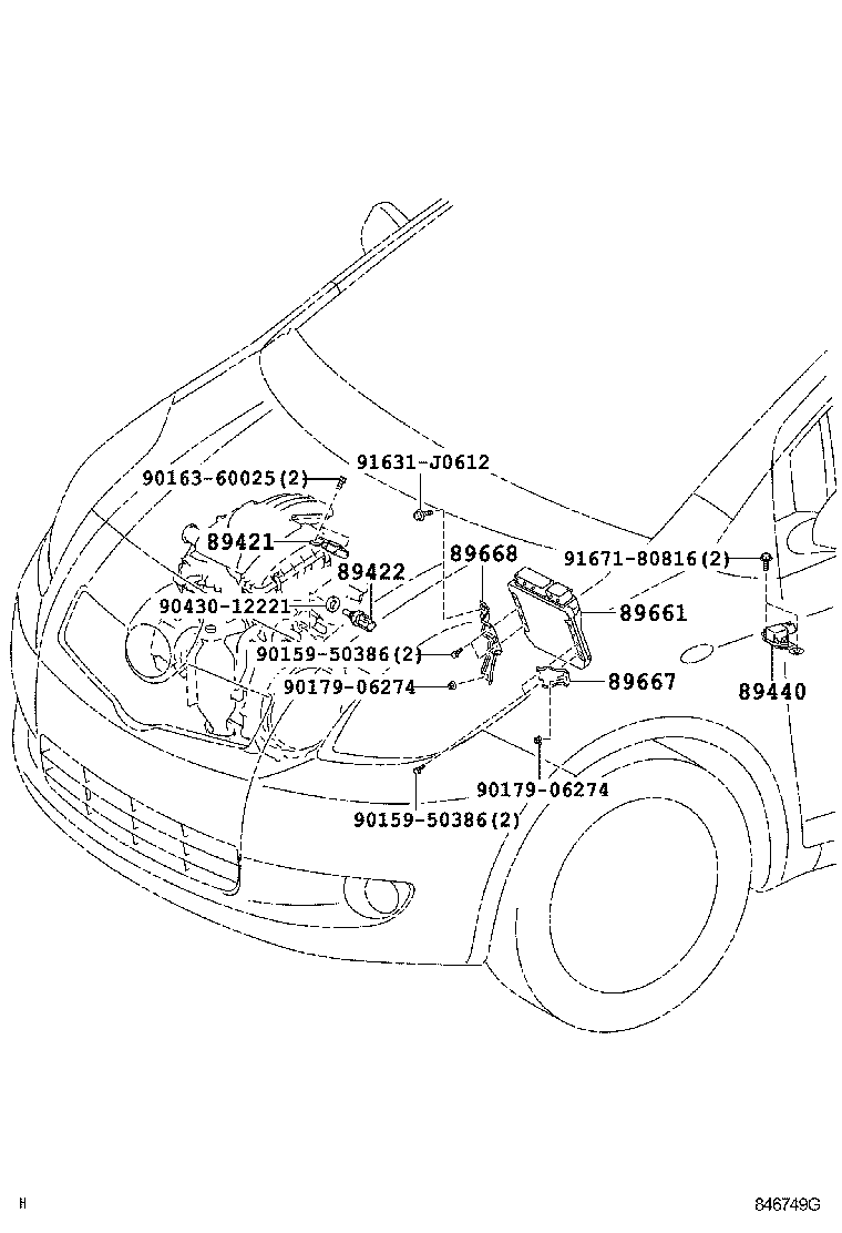 Exploded illustration 846749G
