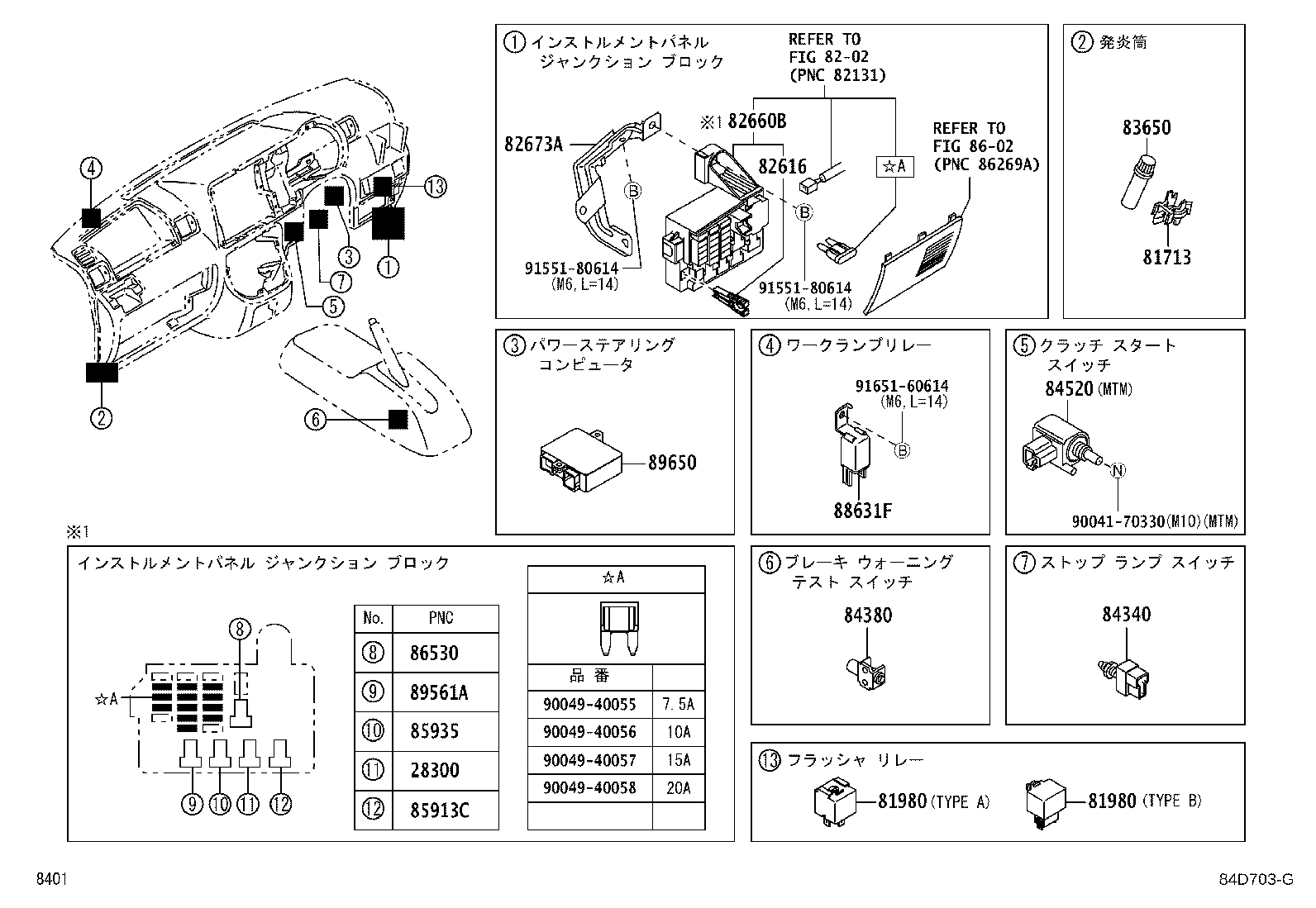 Exploded illustration 84D703G