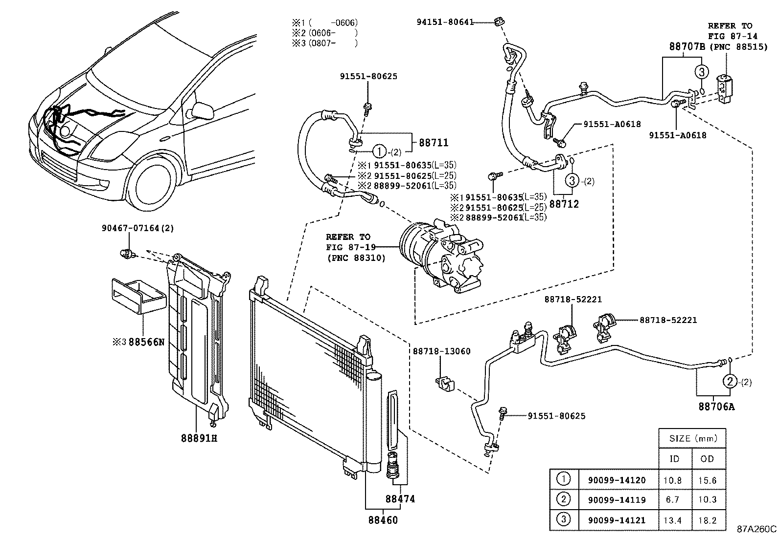 Exploded illustration 87A260C
