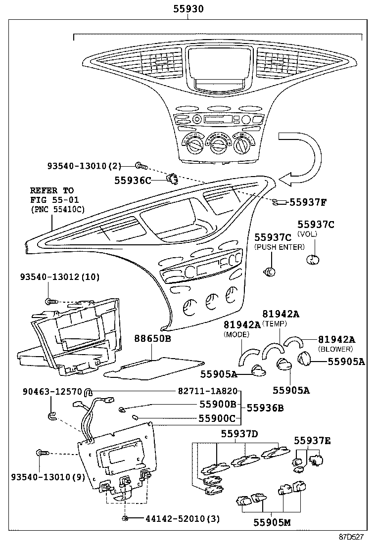 Exploded illustration 87D527
