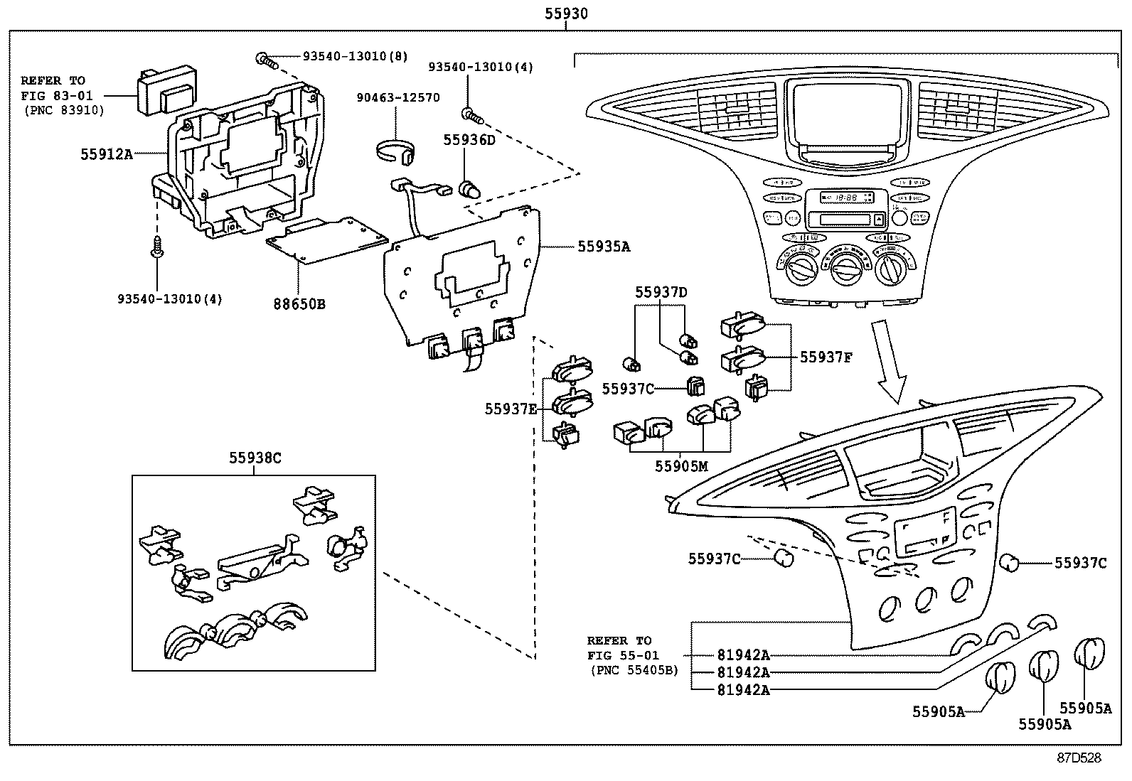 Exploded illustration 87D528