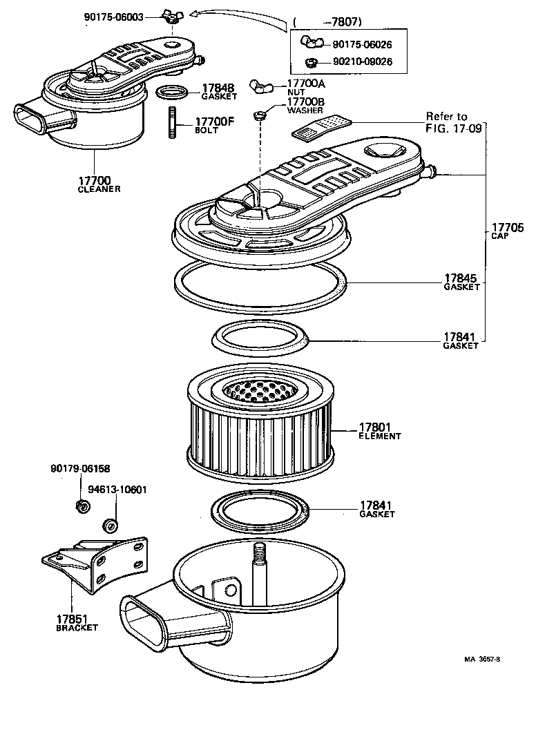 Exploded illustration MA3657B