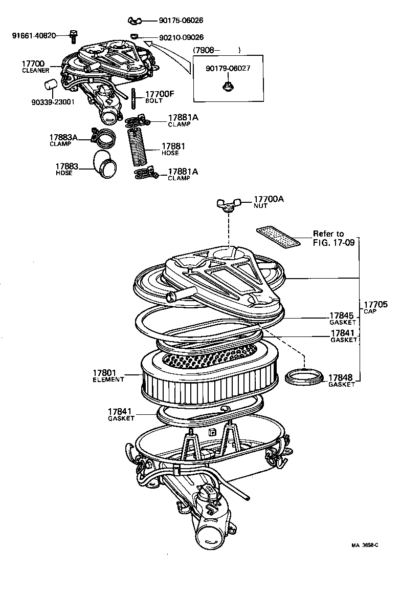 Exploded illustration MA3658C