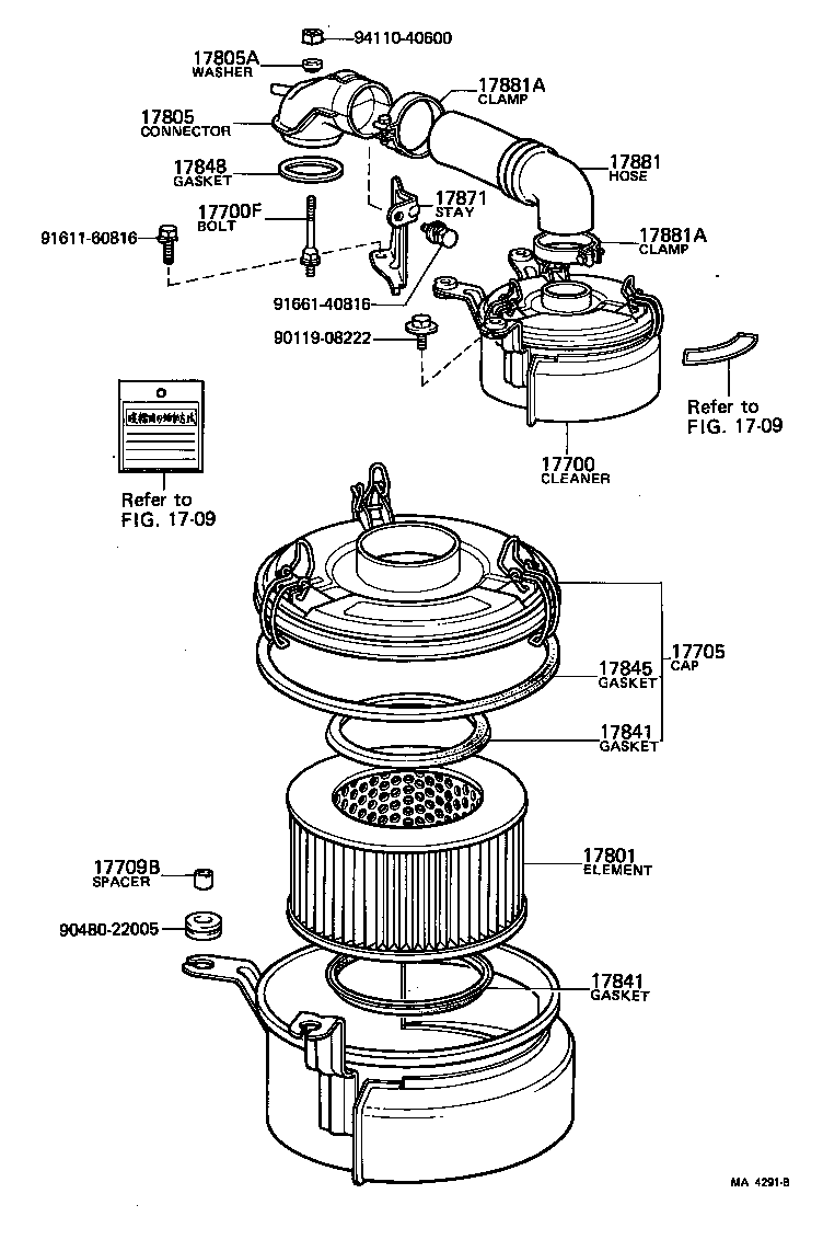 Exploded illustration MA4291B